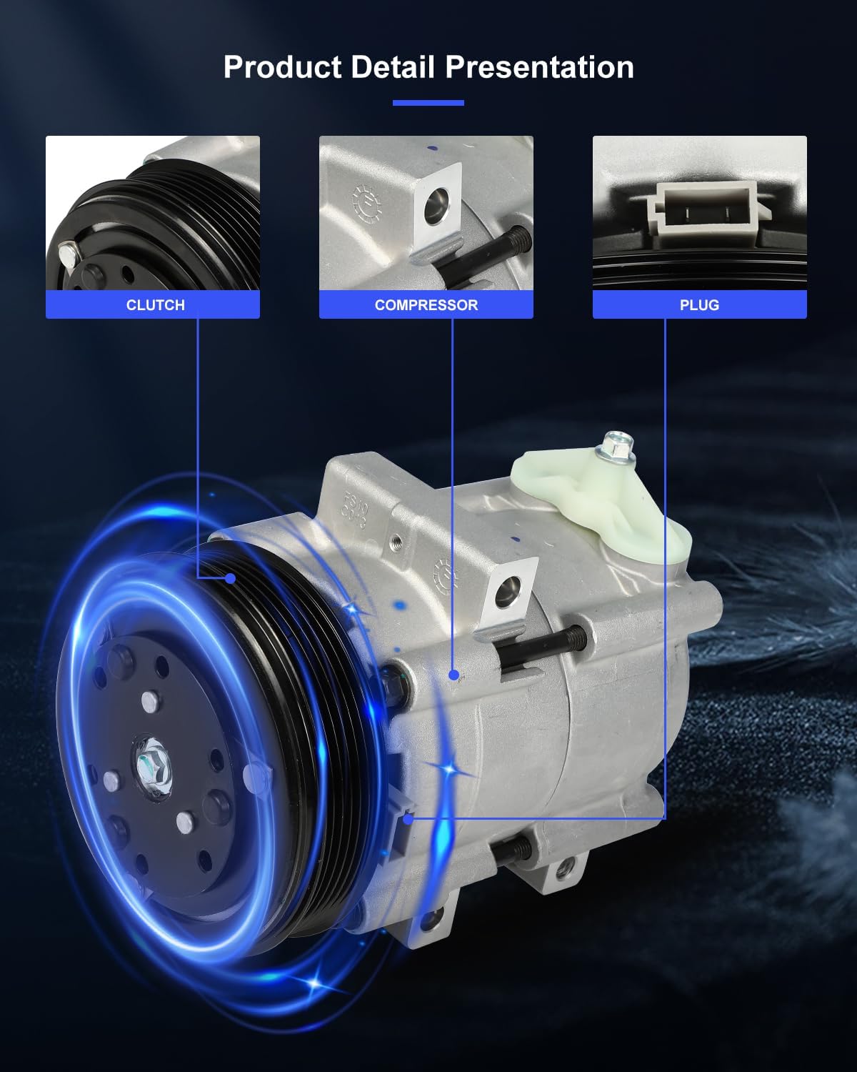 AC Compressor Fast Cooling – 1997-2006 Ford F-150 4.2L, 6 Groove FS10 Air Conditioning Compressor