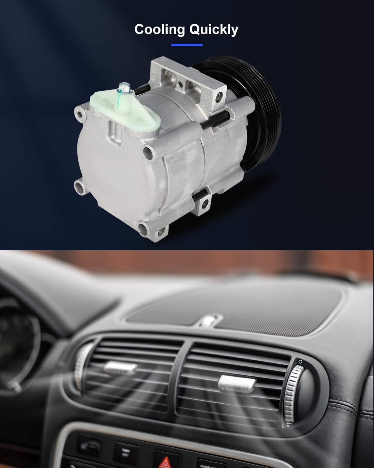 AC Compressor Fast Cooling – 1997-2006 Ford F-150 4.2L, 6 Groove FS10 Air Conditioning Compressor