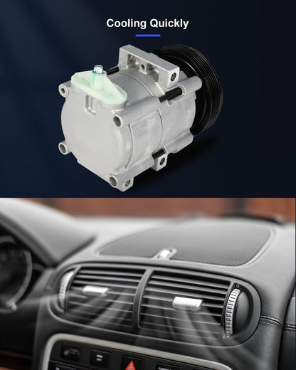 AC Compressor Fast Cooling – 1997-2006 Ford F-150 4.2L, 6 Groove FS10 Air Conditioning Compressor
