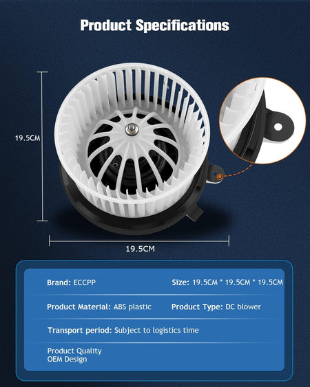HVAC AC Heater Blower Motor with Fan Cage, Front – Compatible with 2011 Mercedes-Benz C180, 2010–2011 C200, 2008–2009 C230 - KUDUPARTS