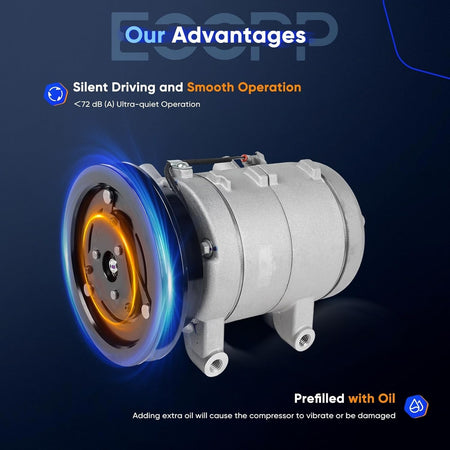 AC Compressor with Clutch – Rapid Cooling – Compatible with Nissan Pickup 2.4L (1994-2004) & Pathfinder 2.4L (1987-1988) - KUDUPARTS
