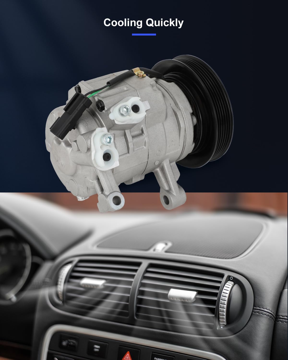 AC Compressor with Clutch for Chrysler Aspen 4.7L & Dodge Durango 3.7L 2008-2009