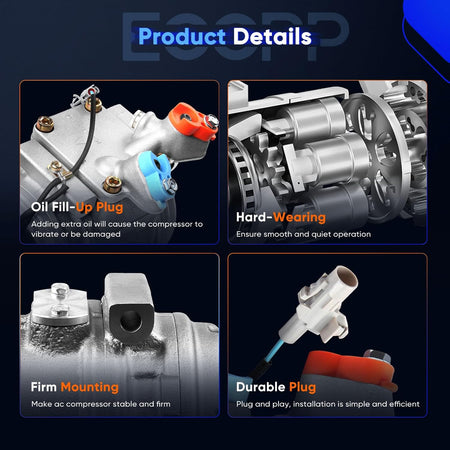 A/C Compressor with Clutch – Compatible with Toyota Corolla L4 1.8L (1998–2002) - KUDUPARTS