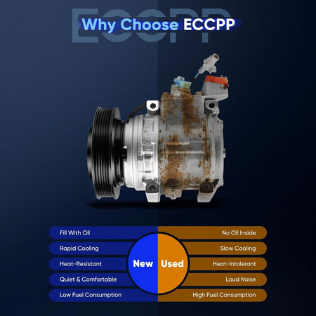 A/C Compressor with Clutch – Compatible with Toyota Corolla L4 1.8L (1998–2002) - KUDUPARTS