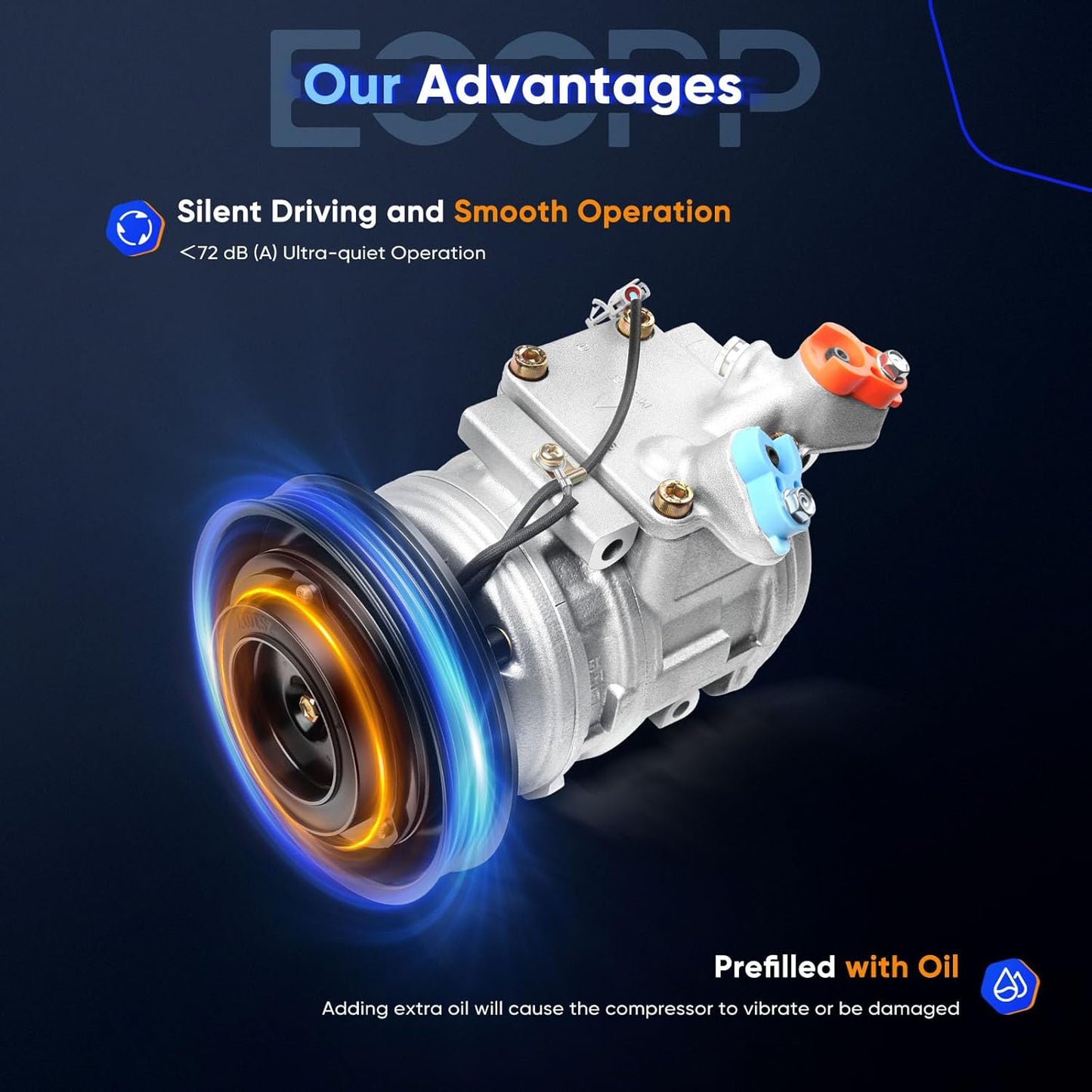 A/C Compressor with Clutch – Compatible with Toyota Corolla L4 1.8L (1998–2002)
