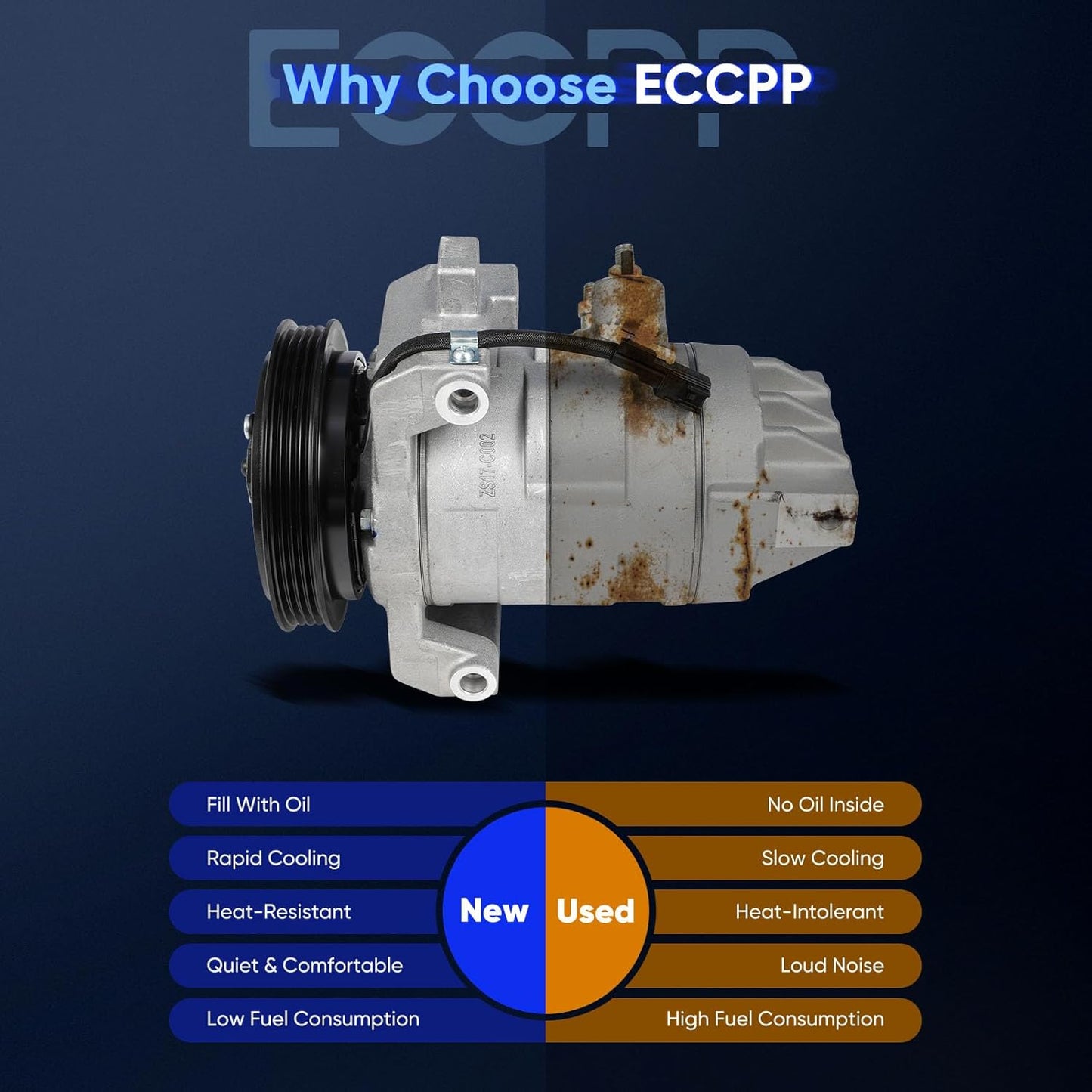 AC Compressor with Clutch – Compatible with 2011–2014 Ford Mustang 3.7L Air Conditioning Compressor