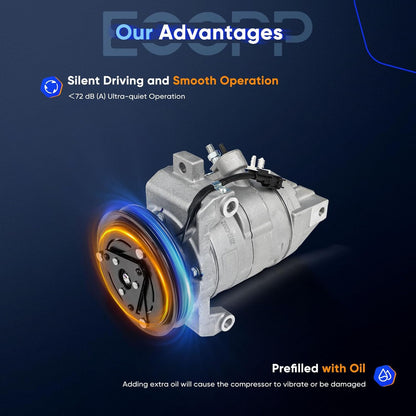 AC Compressor with Clutch – Compatible with 2011–2014 Ford Mustang 3.7L Air Conditioning Compressor