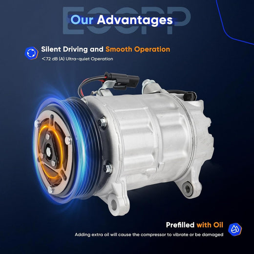 AC Compressor with Clutch – Compatible with BMW 230i, 320i, 328d, 330i, 340i, X3, X4, Z4 2.0L (2017-2020) - KUDUPARTS
