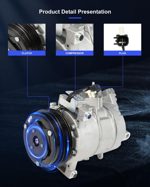 AC Compressor with Clutch – Compatible with Ford Mustang L4 2.3L (2015-2024) - KUDUPARTS