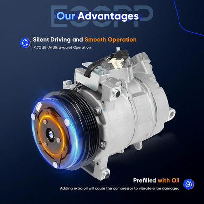 AC Compressor with Clutch – Compatible with Ford Mustang L4 2.3L (2015-2024)