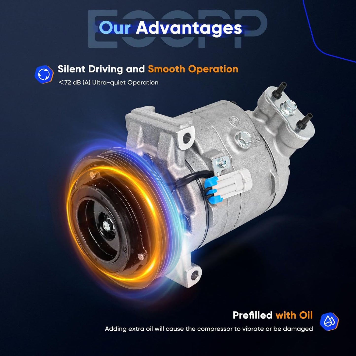 AC Compressor Compatible with Chevrolet Sonic L4 1.6L 1.8L 2012 – Fast Cooling Car AC Compressor