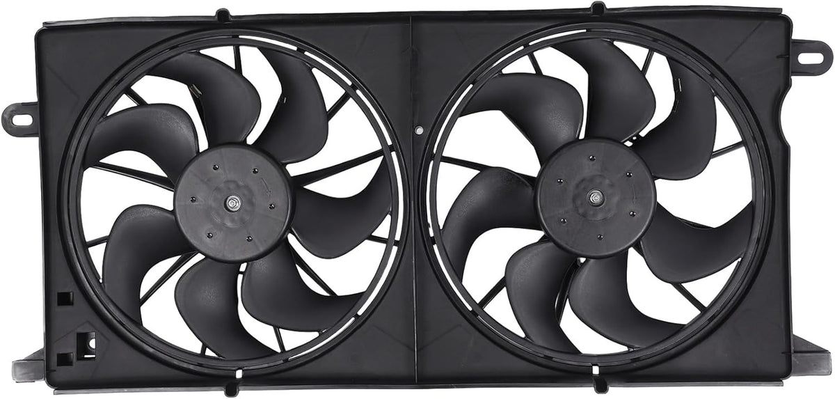 Radiator Cooling Fan Assembly Compatible with 2000-2005 Buick LeSabre 3.8L & Pontiac Bonneville 3.8L – Replaces AC Condenser Fan 620320, 620636, 620-636, 12463008, 12463009, 12463085 - KUDUPARTS