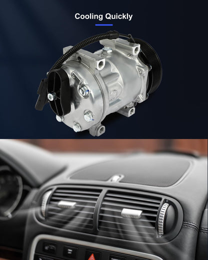 AC Compressor Fast Cooling – Compatible with Dodge Ram 2500 3500 5.9L (1994-2005) | 8 Grooves SD7H15 Air Conditioning Compressor