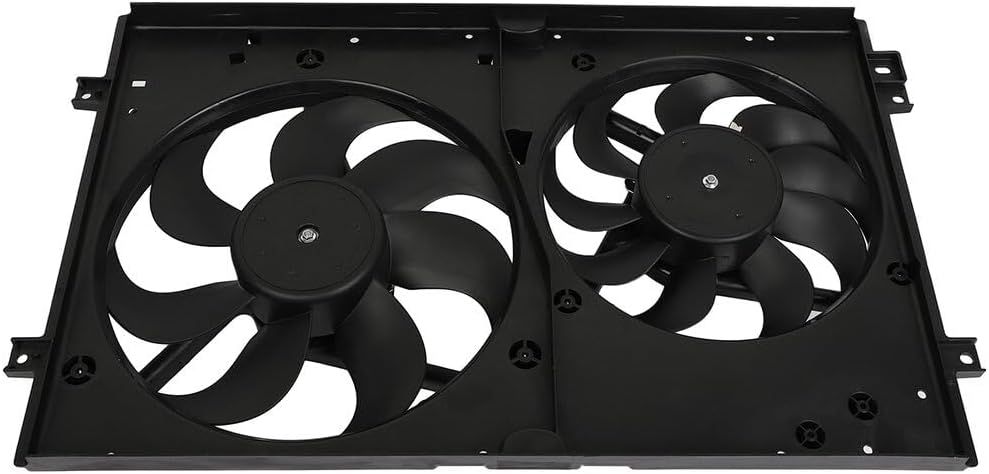 Radiator Condenser Cooling Fan Assembly Compatible with 2000-2002 TT, 2000-2006 TT Quattro, 1999-2006 Golf, 1999-2005 Jetta