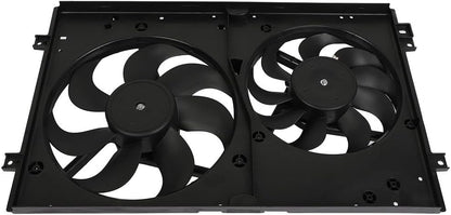 Radiator Condenser Cooling Fan Assembly Compatible with 2000-2002 TT, 2000-2006 TT Quattro, 1999-2006 Golf, 1999-2005 Jetta
