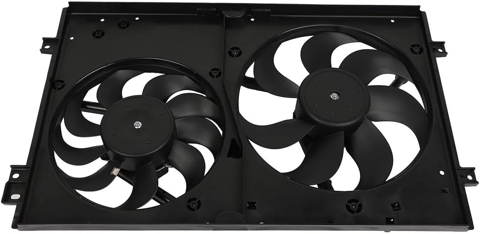 Radiator Condenser Cooling Fan Assembly Compatible with 2000-2002 TT, 2000-2006 TT Quattro, 1999-2006 Golf, 1999-2005 Jetta