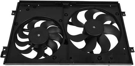 Radiator Condenser Cooling Fan Assembly Compatible with 2000-2002 TT, 2000-2006 TT Quattro, 1999-2006 Golf, 1999-2005 Jetta - KUDUPARTS