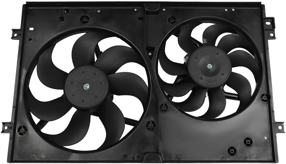 Radiator Condenser Cooling Fan Assembly Compatible with 2000-2002 TT, 2000-2006 TT Quattro, 1999-2006 Golf, 1999-2005 Jetta