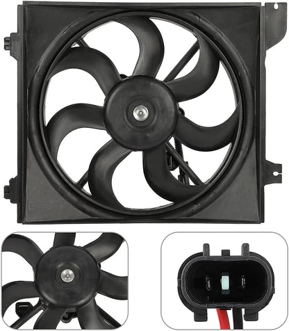 Radiator Cooling Fan Assembly Compatible with 2006-2007 Kia Rio & Rio5 – Engine Cooling Fan Replacement (610950-G, 620-735, 674-50111)