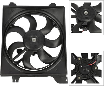 Radiator Cooling Fan Assembly Compatible with 2006-2007 Kia Rio & Rio5 – Engine Cooling Fan Replacement (610950-G, 620-735, 674-50111)