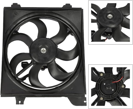 Radiator Cooling Fan Assembly Compatible with 2006-2007 Kia Rio & Rio5 – Engine Cooling Fan Replacement (610950-G, 620-735, 674-50111) - KUDUPARTS