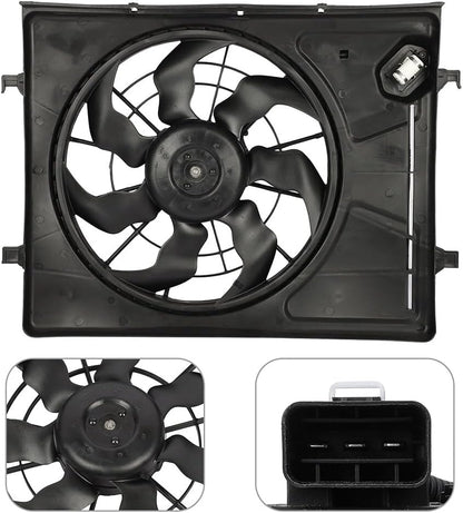 Radiator Fan Assembly Compatible with 2007-2010 Hyundai Elantra – 620-493, 621710, 674-50273