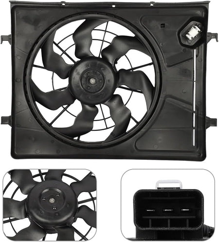 Radiator Fan Assembly Compatible with 2007-2010 Hyundai Elantra – 620-493, 621710, 674-50273 - KUDUPARTS