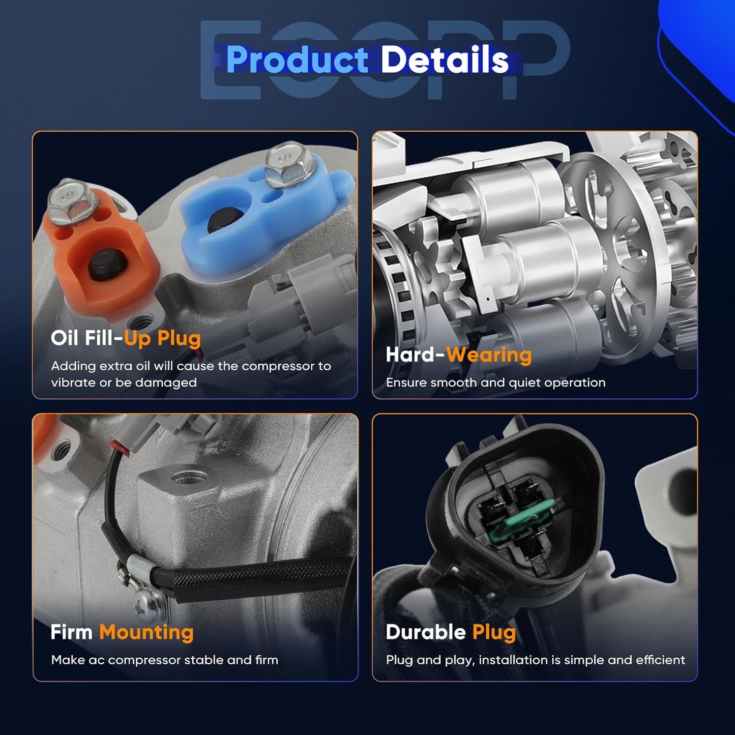 A/C Compressor with Clutch – Compatible with Mitsubishi Montero 3.5L (2000-2002) & 3.8L (2003-2006)