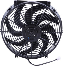 14" Universal Slim Push-Pull Electric Radiator Cooling Fan Mount Kit, Black Plastic, 12V