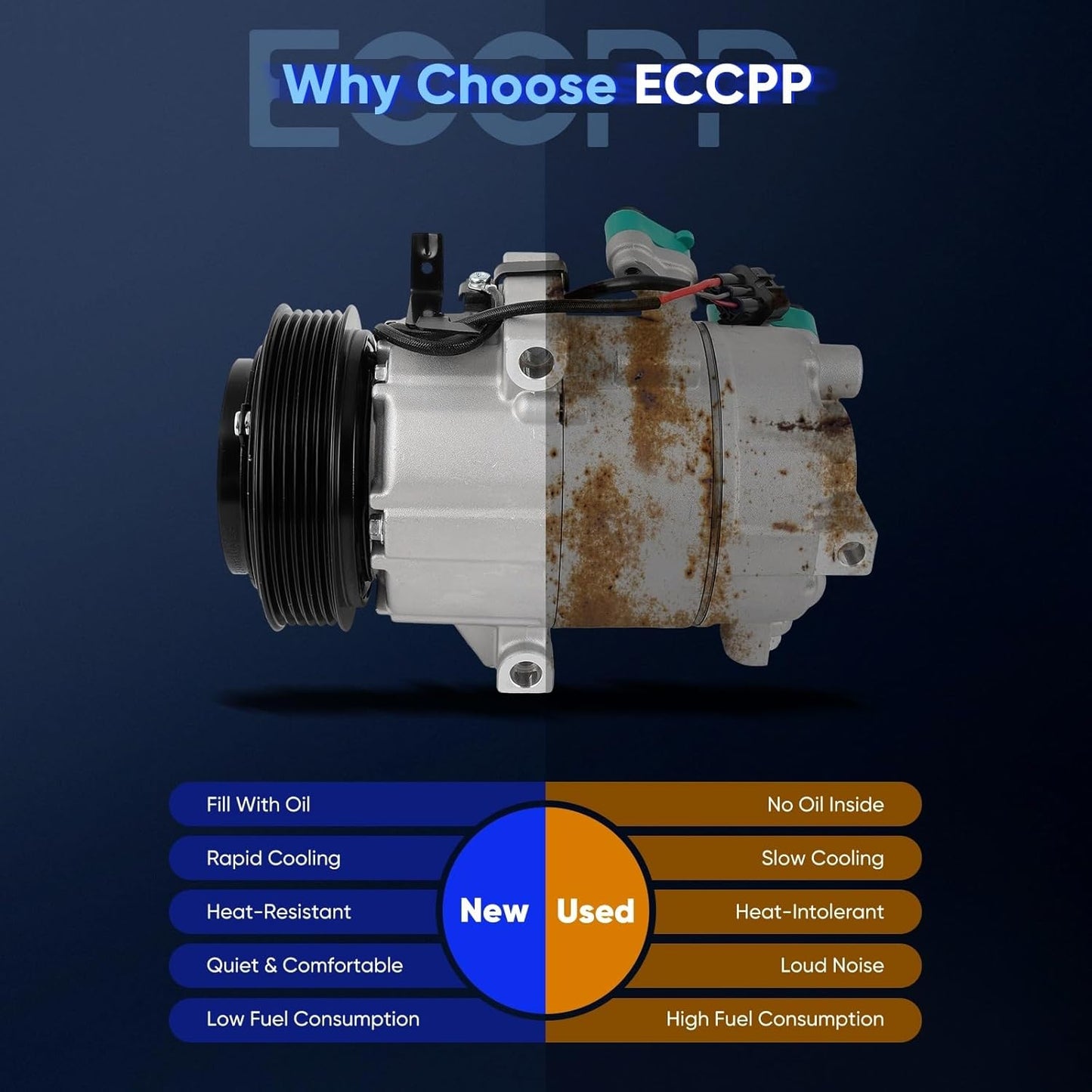 A/C Compressor with Clutch – Fits Hyundai Elantra 2.0L (2017-2020) – Strong Cooling Performance