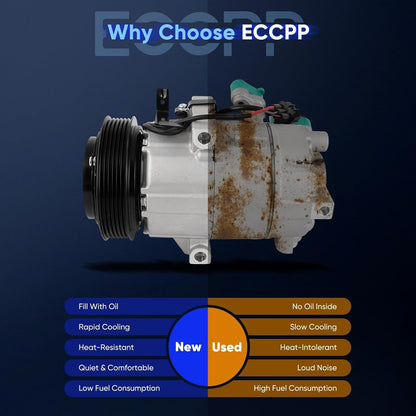 A/C Compressor with Clutch – Fits Hyundai Elantra 2.0L (2017-2020) – Strong Cooling Performance