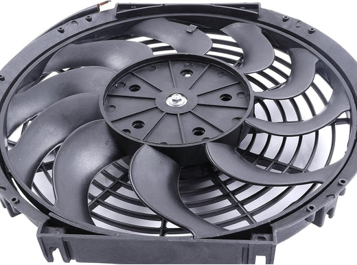 12" Universal Slim Push-Pull Electric Radiator Cooling Fan Mount Kit – Black, 12V - KUDUPARTS