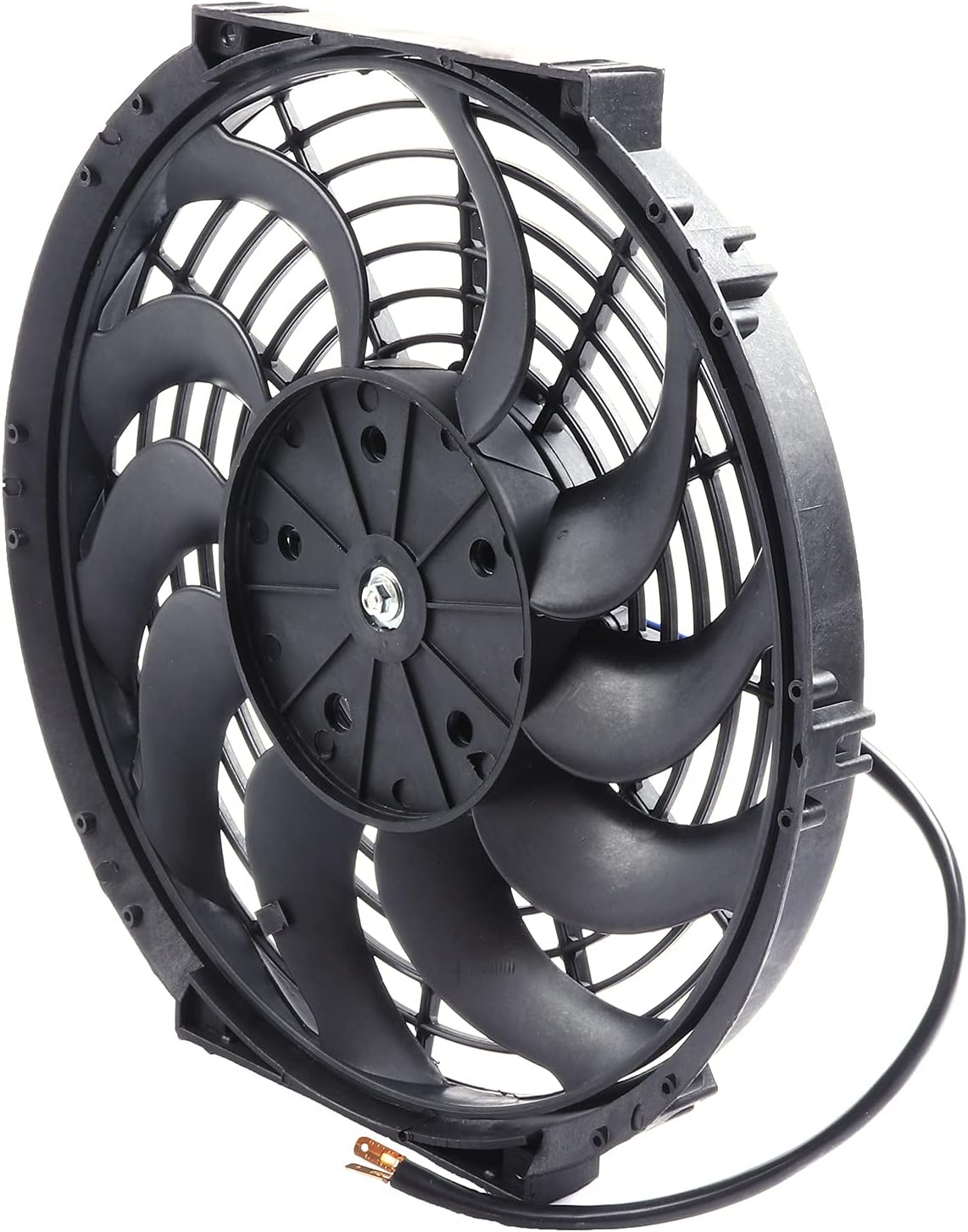 12" Universal Slim Push-Pull Electric Radiator Cooling Fan Mount Kit – Black, 12V