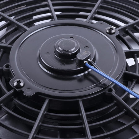12" Universal Slim Push-Pull Electric Radiator Cooling Fan Mount Kit – Black, 12V - KUDUPARTS