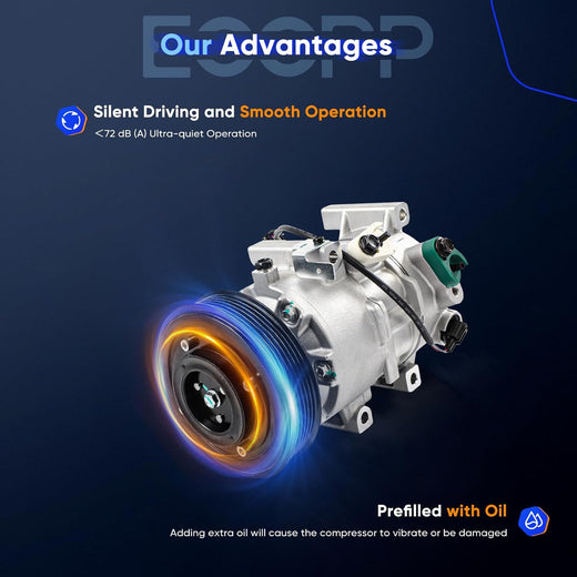 AC Compressor for Hyundai Accent & Kia Rio 1.6L (2012-2017) – Fast Cooling A/C Compressor - KUDUPARTS