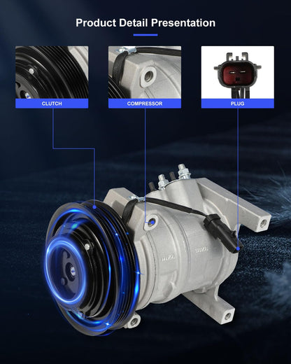 AC Compressor with Clutch – Fits Jeep Wrangler TJ 2.4L L4 2003–2006