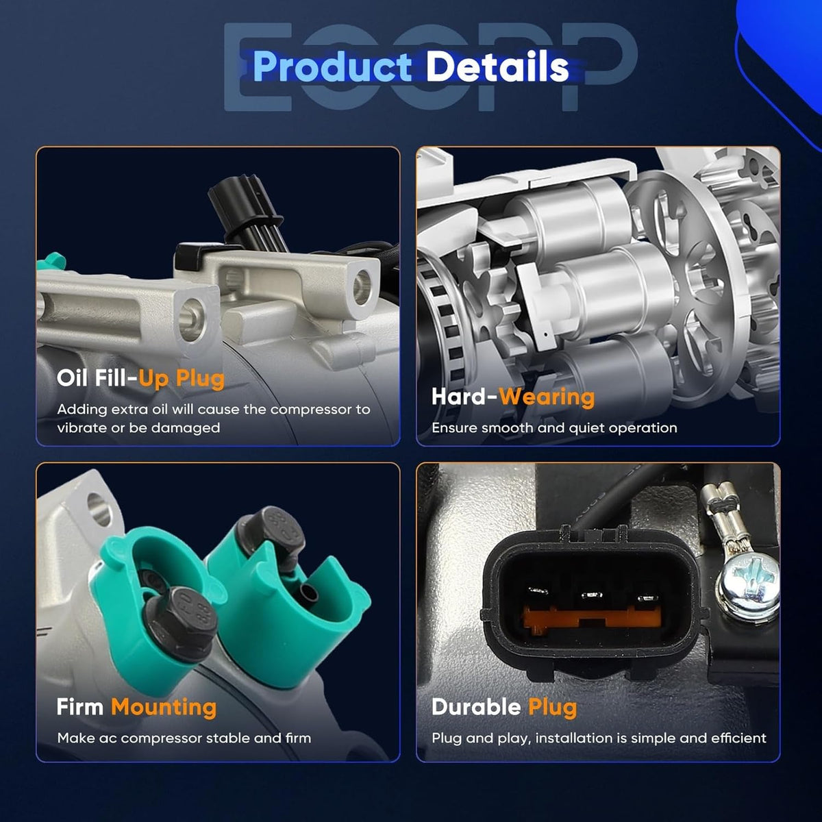 2018-2019 Hyundai Accent 1.6L A/C Compressor with Clutch – Fast Cooling - KUDUPARTS