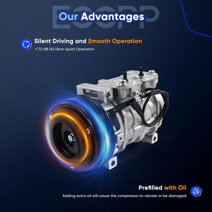 A/C Compressor with Clutch – Fast Cooling, Fits Suzuki Aerio 2.0L (2002-2003) & 2.3L (2004-2007)