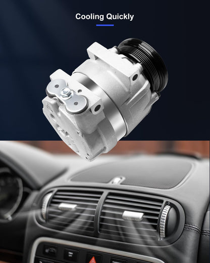 Air Conditioning Compressor with Clutch, Compatible with Buick Century (1996-2005), Chevrolet Impala, Lumina, Malibu, Monte Carlo, and Oldsmobile Cutlass