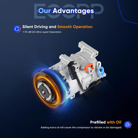 2016-2017 Hyundai Tucson 1.6L A/C Compressor with Clutch - KUDUPARTS