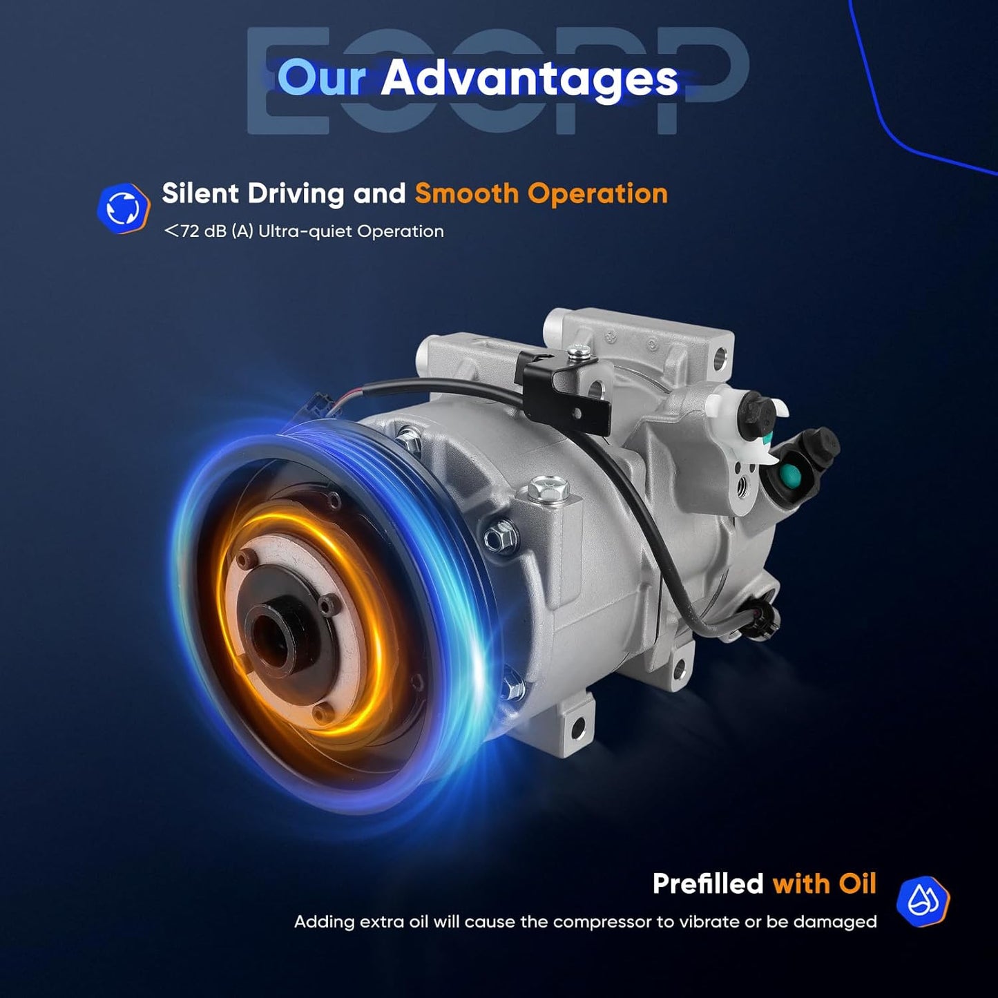 A/C Compressor with Clutch – Compatible with 2016 Kia Sorento 2.4L