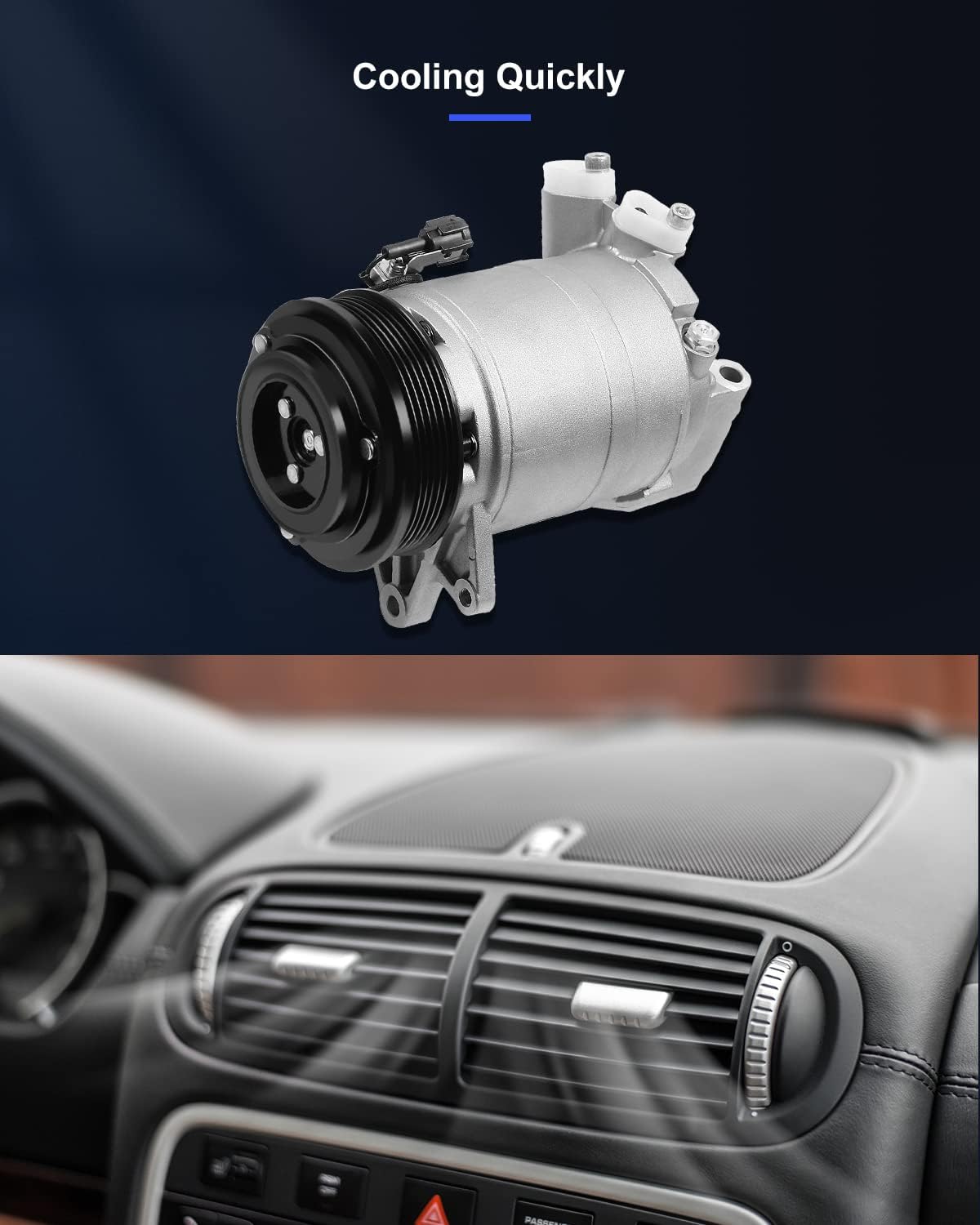 AC Compressor with Clutch | Compatible with Nissan Altima 2002-2006 & Maxima 2004-2008 | 3.5L DKS17D
