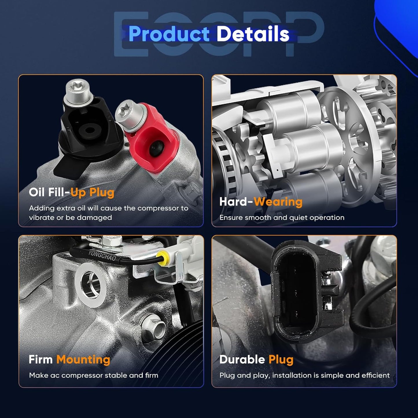 AC Compressor with Clutch for BMW 528i 3.0L (2011)