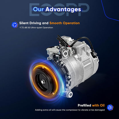 AC Compressor with Clutch for BMW 528i 3.0L (2011)