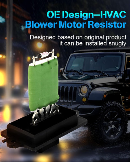 AC Blower Motor Resistor Compatible with 2006-2007 Jeep Commander & 2005-2007 Jeep Grand Cherokee – HVAC Heater Blower Resistor Control Module (973-428, 5143127AA, 973428)