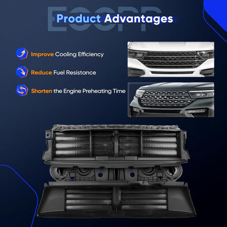 2017 Ford Escape SE 2.0L & Titanium 1.5L Active Grille Shutter Radiator Control Assembly (Without Motor) - KUDUPARTS