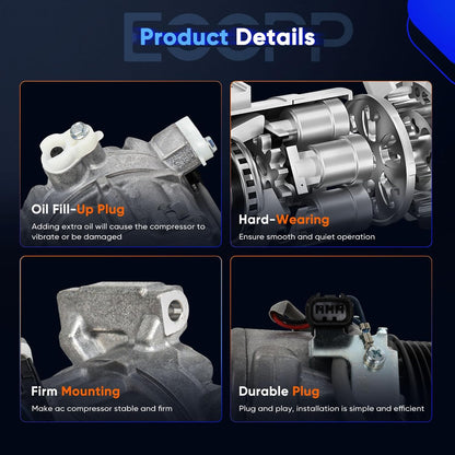 AC Compressor with Clutch – Compatible with Honda Accord 1.5L (2018–2022)
