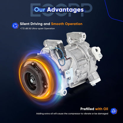 AC Compressor with Clutch – Compatible with Honda Accord 1.5L (2018–2022)