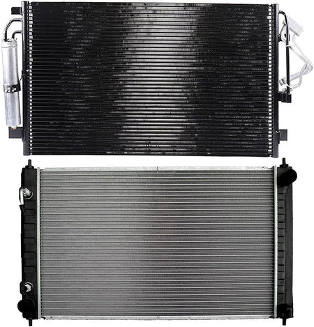 Replacement Radiator 2988 & Condenser 3639 Compatible with Nissan Altima 2.5L (2007-2013), Altima 3.5L (2007-2013), Maxima 3.5L (2009-2014) - KUDUPARTS