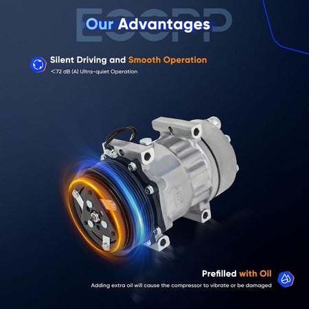 AC Compressor with Clutch – Compatible with Ford F-650 / F-750 5.9L 6.0L 7.2L 2004-2007 - KUDUPARTS